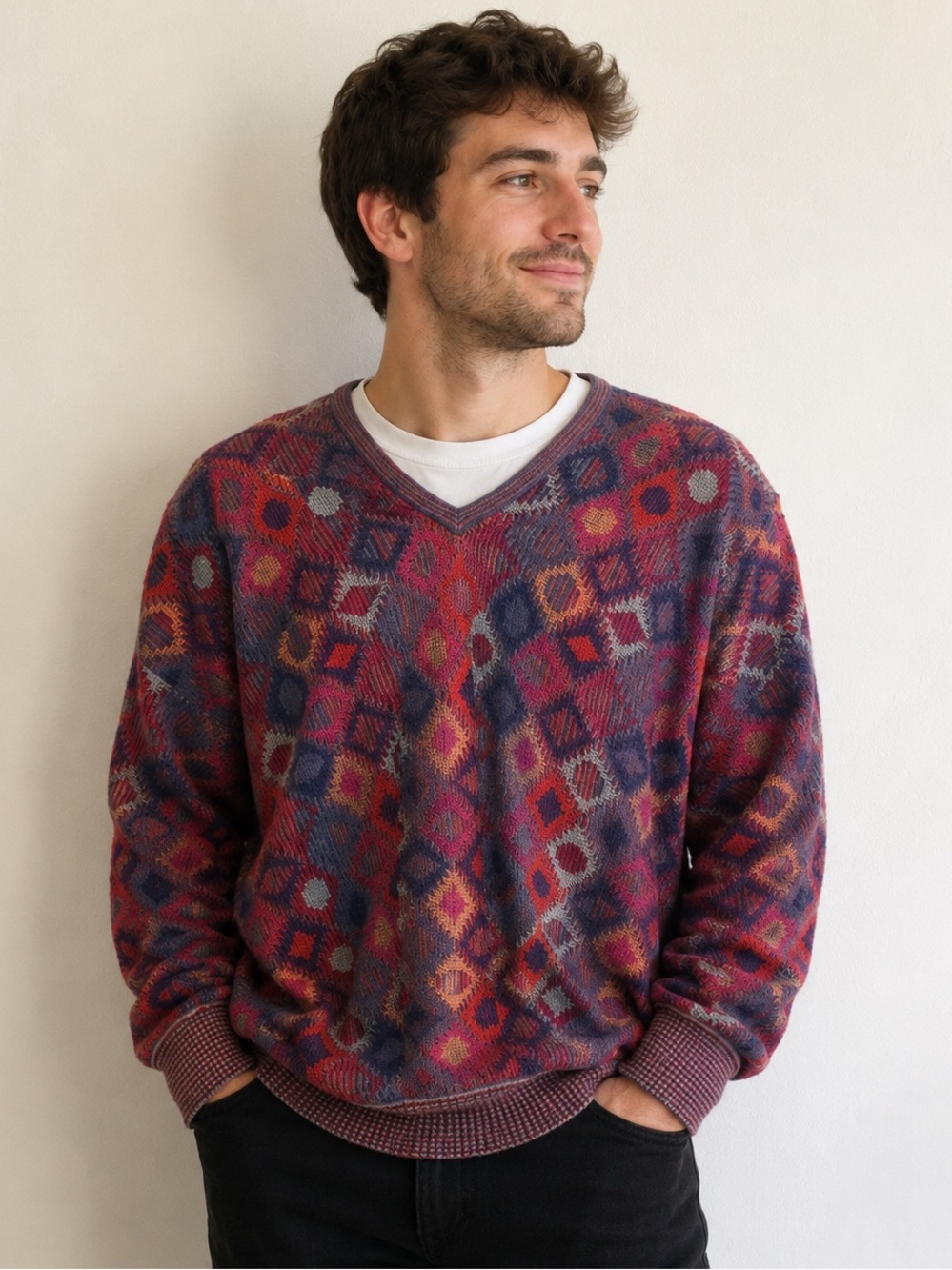 Vintage late 80s St. Croix Norm Thompson Coogi Missoni Style Men’s Sweater